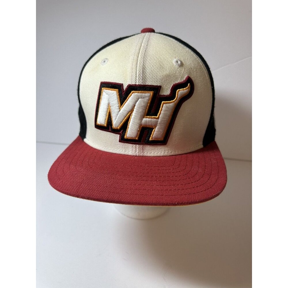 Miami Heat Hat Adidas Cap Snapback NBA Basketball MH FIRE Logo Embroidered